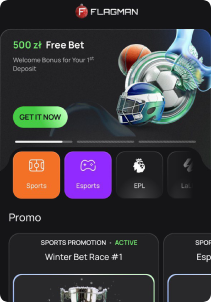Flagman Casino mobile screen sports