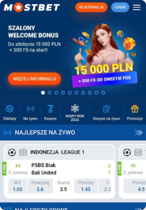 Mostbet Casino mobile screen main page