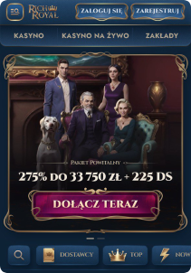 RichRoyal Casino mobile screen main page