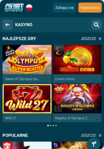 ColdBet Casino mobile screen slots games
