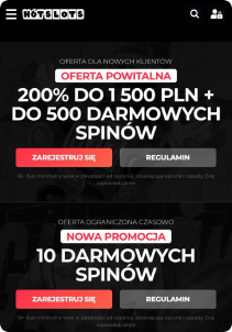 HotSlots Casino mobile screen bonus