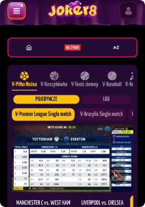 Joker8 Casino mobile screen sports