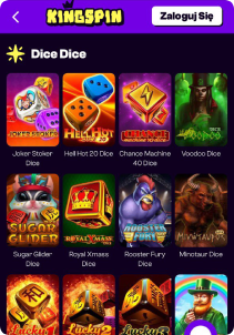 KingSpin Casino mobile screen table games