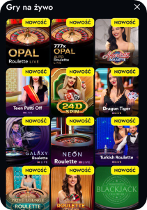 WildWinz Casino mobile screen live games