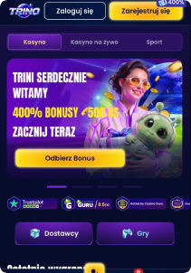 Trino Casino mobile screen main page