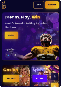 BiggerZ Casino mobile screen main page