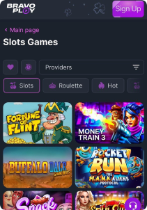 BravoPlay Casino mobile screen slots games