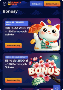 ManekiSpin mobile screen promotions