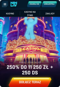 Ninlay Casino mobile screen main page