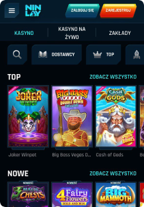 Ninlay Casino mobile screen slots games