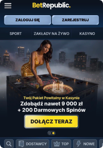 Betrepublic Casino mobile screen mane page