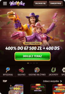 Westace Casino mobile screen mane page