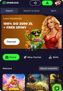 Spinoloco Casino mobile screen mane page