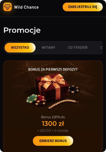 WildChance Casino mobile screen promotions