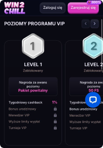 Win2Chill Casino mobile screen vip program