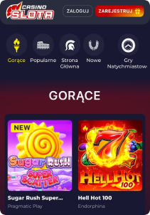 Slota Casino mobile screen slots games