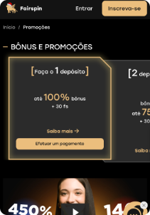 Fairspin Casino mobile screen welcome bonus