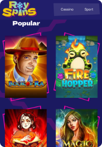 Royspins Casino mobile screen slots games