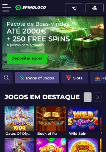 Spinoloco Casino mobile screen main page