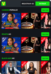 Velobet Casino mobile screen live casino