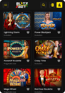 Blitz-bet Casino mobile screen live games