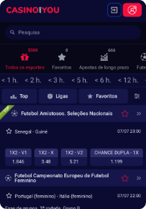 CasinoAndYou Casino mobile screen sports