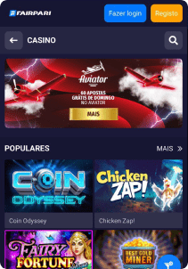 FairPari Casino mobile screen slots games