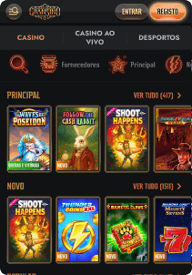 Gransino Casino mobile screen slots games
