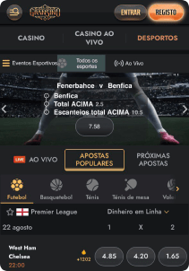 Gransino Casino mobile screen sports games