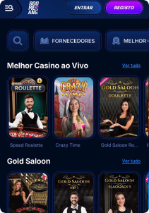 Boomerang Bet Casino mobile screen live games