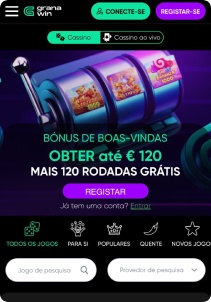 Granawin Casino mobile screen main page