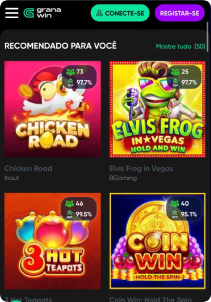 Granawin Casino mobile screen slots games