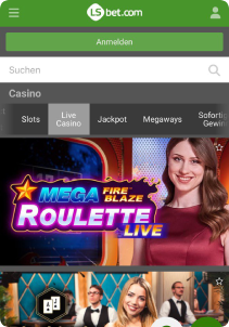 LSbet Casino mobile screen live games