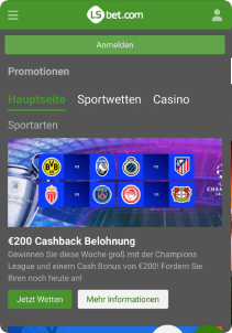 LSbet Casino mobile screen promotions