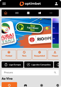 OptimBet Casino mobile screen live games