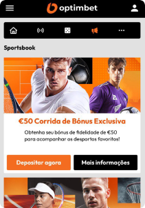 OptimBet Casino mobile screen main page