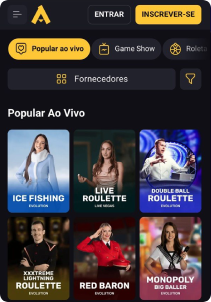 AmonBet Casino mobile screen live games