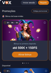 VoxCasino Casino mobile screen promotions