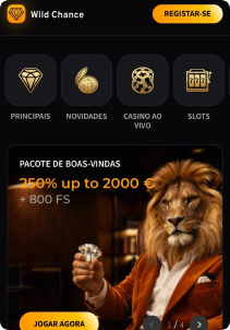 WildChance Casino mobile screen main page