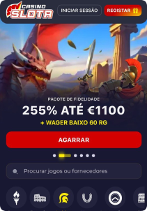Slota Casino mobile screen main page