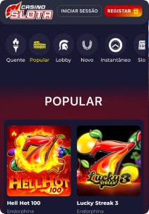 Slota Casino mobile screen slots games