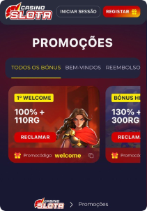 Slota Casino mobile screen promotions