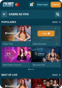 Coldbet casino screen3 live games
