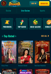 Spinanga casino mobile screen live games