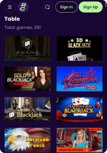 ReadyCasino casino mobile screen live games