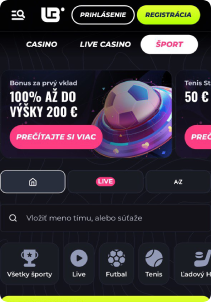 Lunubet casino mobile screen sports