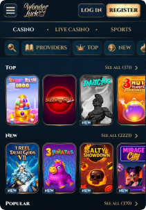 Wonderluck casino mobile screen slots games