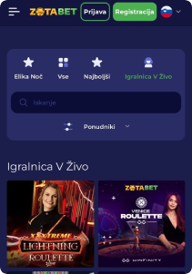 SpinBara casino mobile screen livve games